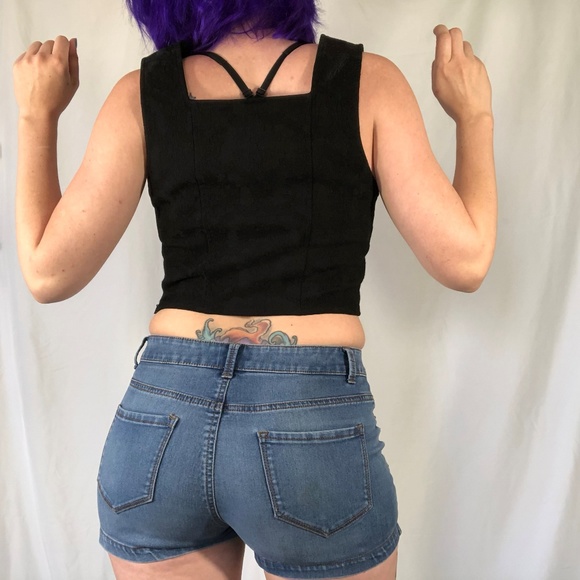 * Pin up Girl * Black summer Crop Top * NEW - Picture 5 of 8